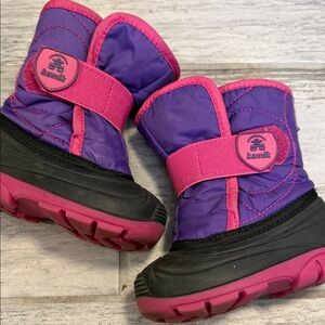 Kamik Kids' Purple and Pink Toddler Snow Boots Size 5